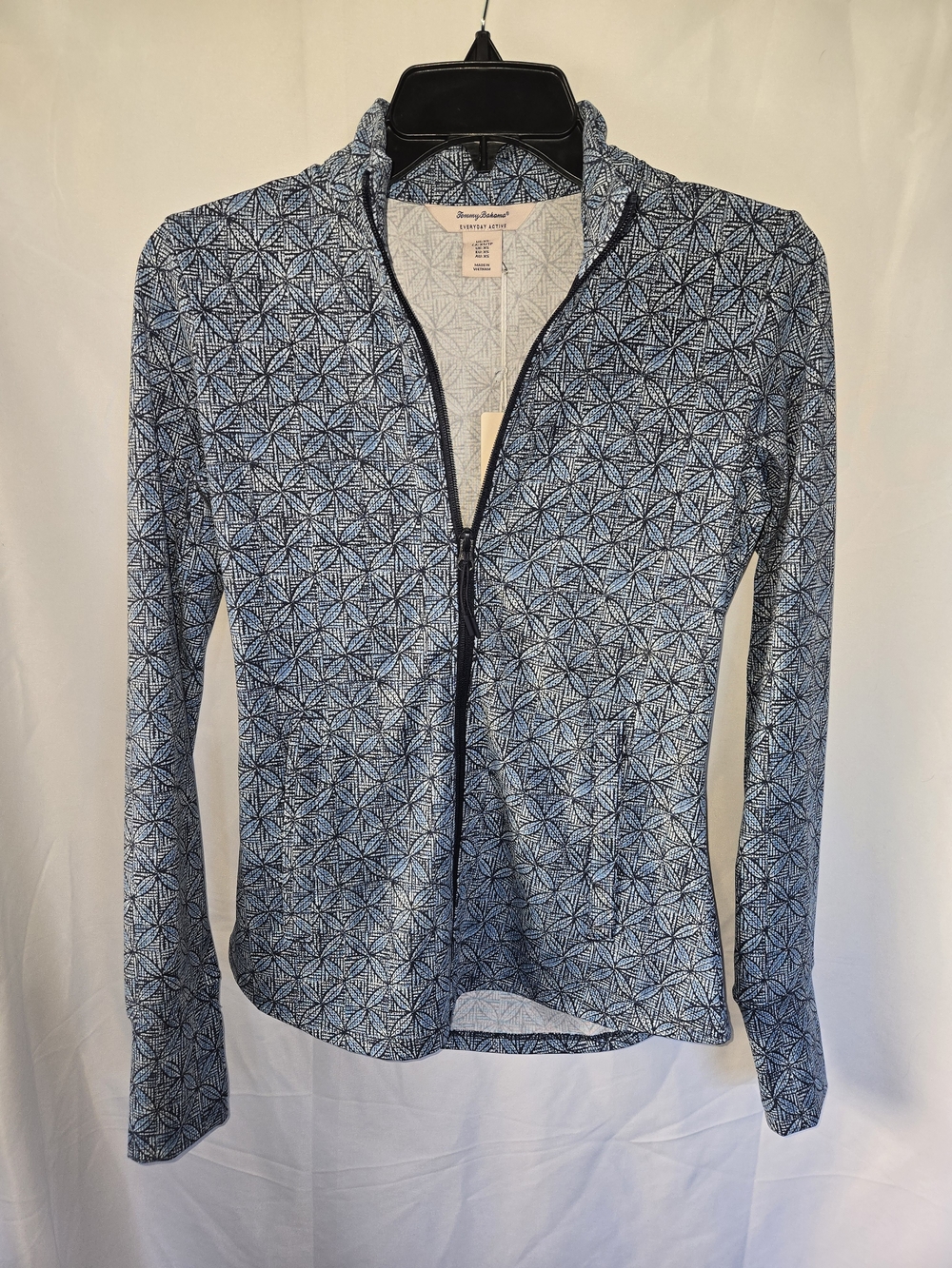 Tommy Bahama Light Blue Geometric Zip Jacket